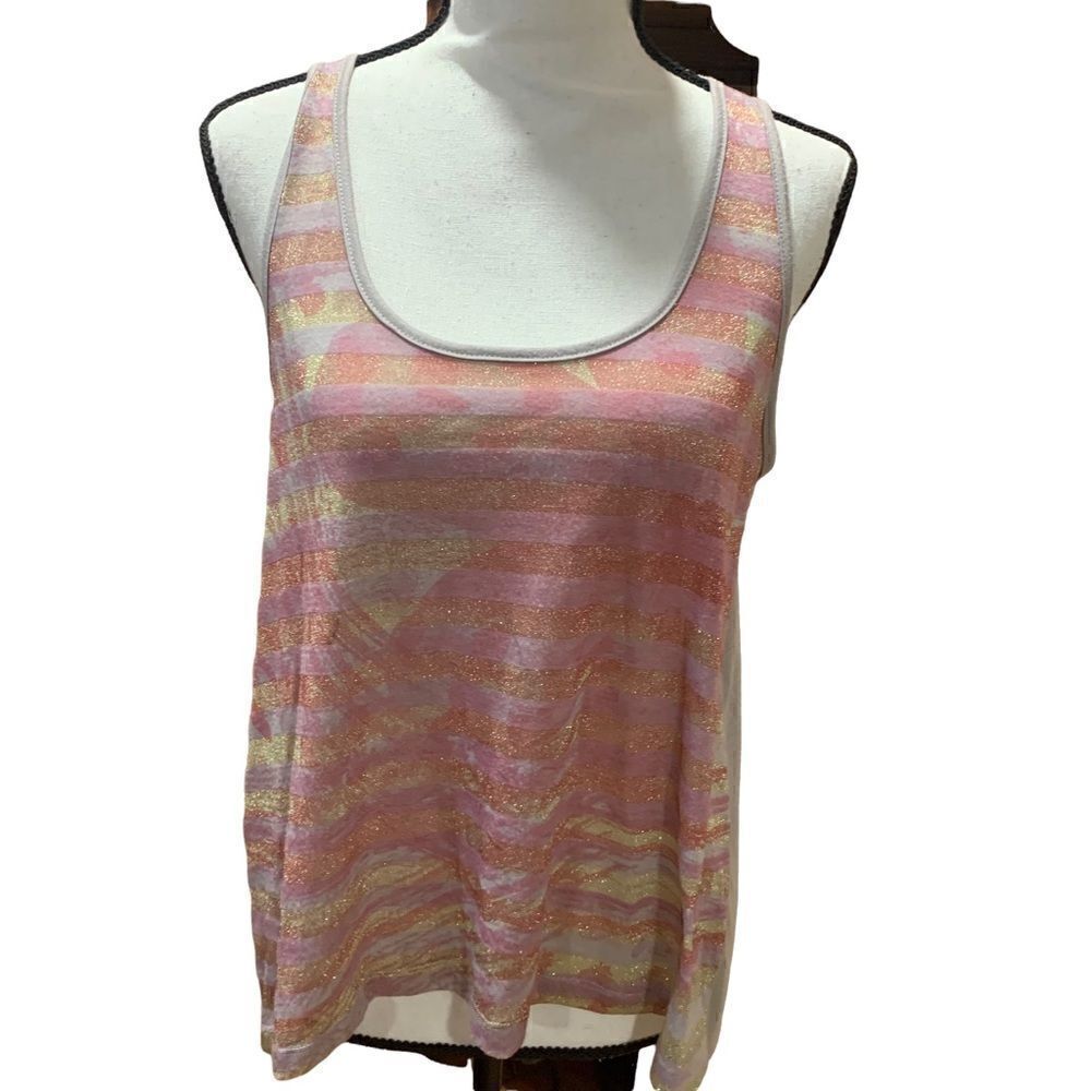 Ransom Tank Top in Abstract Striped Pattern, Sz. Large